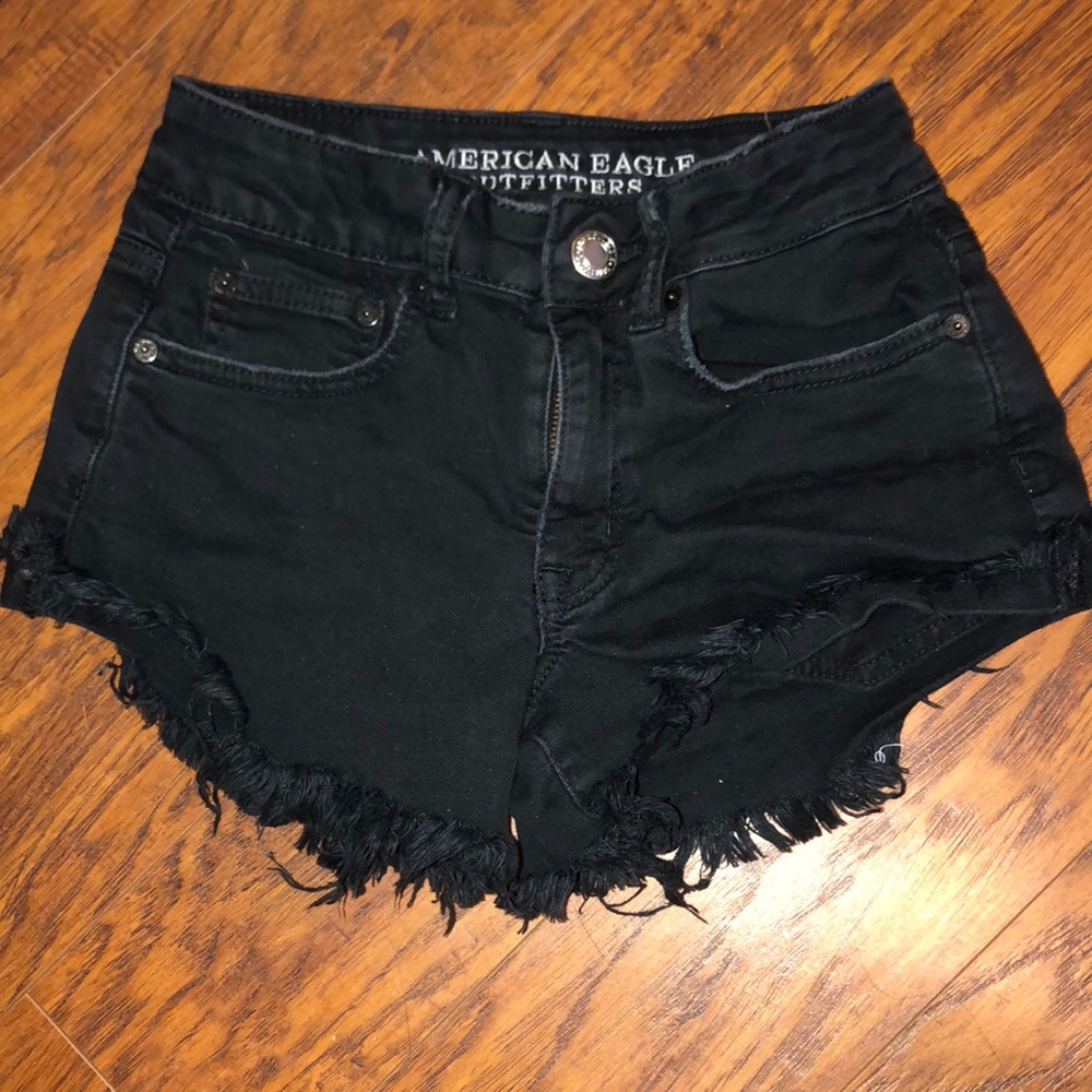 American Eagle Black Jean shorts (stretch)